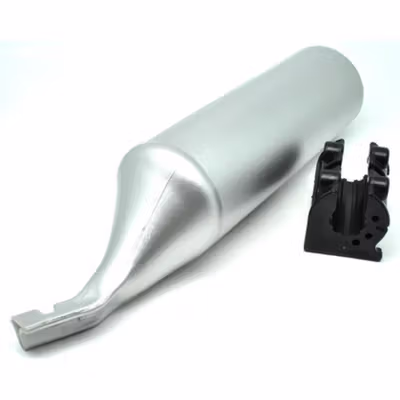 Turbospoke Knalpot Racing Sepeda Bicycle Pipe Exhaust Motocross - Silver — gambar 3