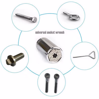 SAIKE Kepala Gator Grip Universal Socket Bolt Only 7-19mm - ETC-125MO - Silver — gambar 3