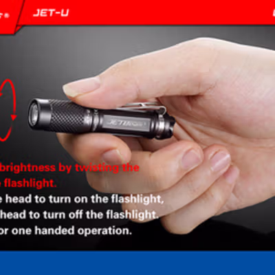 JETBeam Senter LED Tiny Flashlight CREE XP-G2 135 Lumens - JET-U - Black — gambar 3