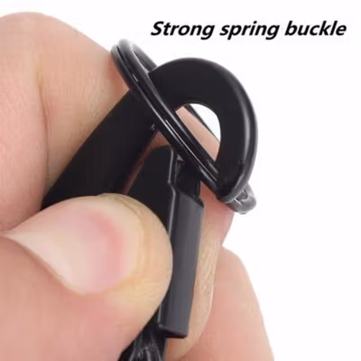 TaffSPORT Gantungan Kunci Quickdraw Carabiner Tactical Nylon Belt - SN74 - Black — gambar 3