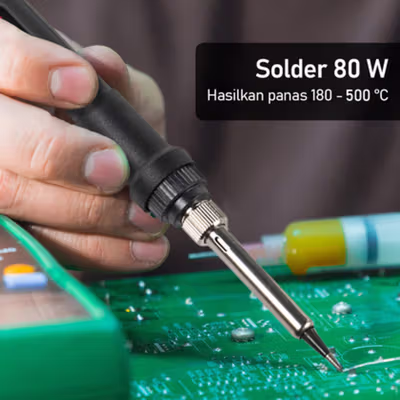 Taffware Electric Solder Adjustable Temperature LCD 80W 220V - CS-909S - Black — gambar 3