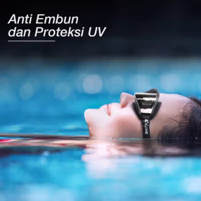 RUIHE Kacamata Renang Anti Fog UV Protection - RH5310 - Black — gambar 3