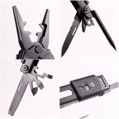 Tang Multifungsi EDC 11in1 Tool Stainless Steel with Lock System - MPA01 - Black — gambar 3