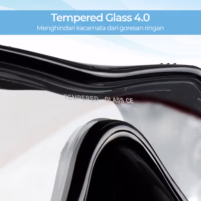 TaffSPORT ZACRO Kacamata Selam Scuba Diving Tempered Glass - 502 - Black — gambar 3
