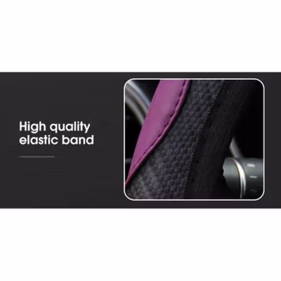 OTOHEROES Cover Setir Mobil Bahan Kulit Steering Wheel Cover - RZ502 - Black — gambar 3