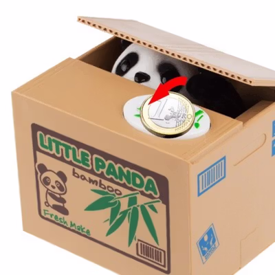 Celengan Panda Steal Money Little Panda Piggy Bank - MM8807-1 - White — gambar 3