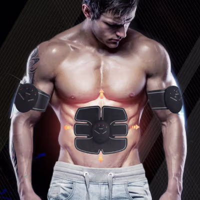 Alat Stimulator Terapi EMS Otot Six Pack ABS Abdominal Muscle - 068R2 - Black — gambar 3