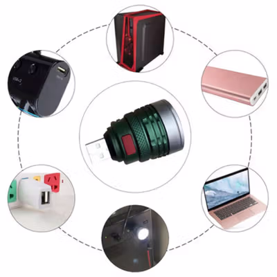 Senter LED USB Zoomable Mini Handy Flashlight 800 Lumens - Army Green — gambar 3