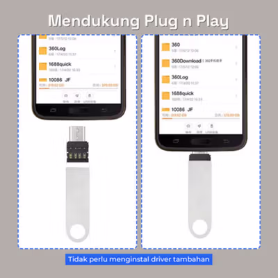 DM USB Type C to USB 2.0 OTG Smartphone - Silver — gambar 3