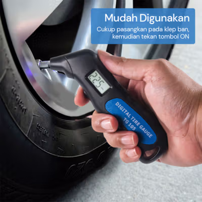TEHAOGJ Pengukur Tekanan Angin Ban Mobil Digital Tire Pressure Gauge - TG105 - Black — gambar 3