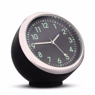 Dekorasi Mobil Jam Mini Quartz Clock Luminous Glow in The Dark - K01 - Black — gambar 3