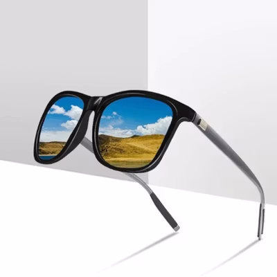 DJXFZLO Kacamata Frame Classic Retro Polarized Sunglasses UV400 - C1 - Black — gambar 3