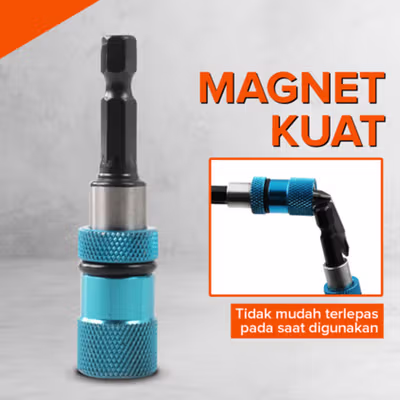 Chuck Adapter Extender Obeng Hexagon Magnetik Shank 1/4 Inch - Blue — gambar 3
