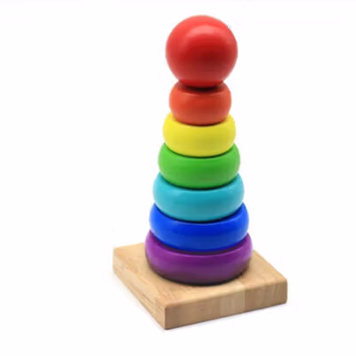 JOKEJOLLY Mainan Anak Montessori Rainbow Tower Children Toy - HX2804 - Multi-Color — gambar 3