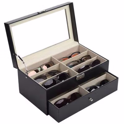 JOCESTYLE Kotak Display Kacamata Eyeglasses Sunglasses Box 12 Slot - SWK78 - Black — gambar 3
