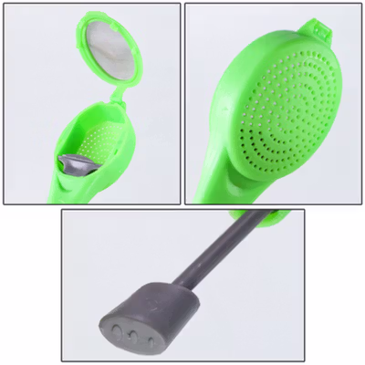 Filter Saringan Infuser Teh Built-in Plunger - 16066 - Green — gambar 3