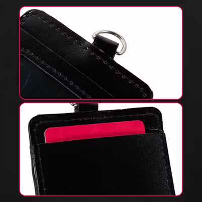 Kantung Badge Holder Name Tag Kartu ID Debit Credit Card - 610 - Black — gambar 3