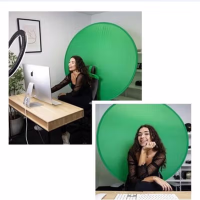 TaffSTUDIO Backdrop Background Green Screen Kursi Gaming - G1 - Green — gambar 3