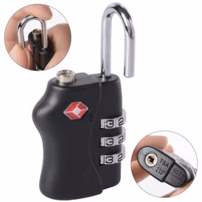 CJSJ Gembok Koper Angka 3 Digit Suitcase Password TSA Lock - TSA-338 - Black — gambar 3