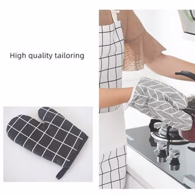 Aihogard Sarung Tangan Oven Masak Heat Resistant Gloves 1 PCS - JJ4113 - Black — gambar 3
