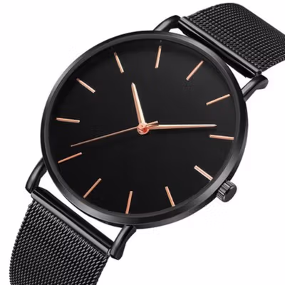Relogio Jam Tangan Kasual Pria Milanese Analog Stainless Steel - 3294 - Black — gambar 3