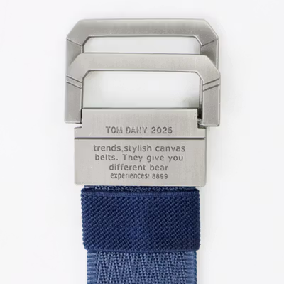 Rhodey Craftman Tali Ikat Pinggang Pria Canvas Buckle Belt - B1030 - Blue — gambar 3