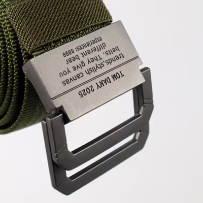 Rhodey Craftman Tali Ikat Pinggang Pria Canvas Buckle Belt - B1030 - Green — gambar 3