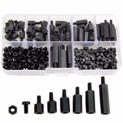 XHHD Set Stand-off Spacer Kit Nylon M3 180 PCS - M3 - Black — gambar 3