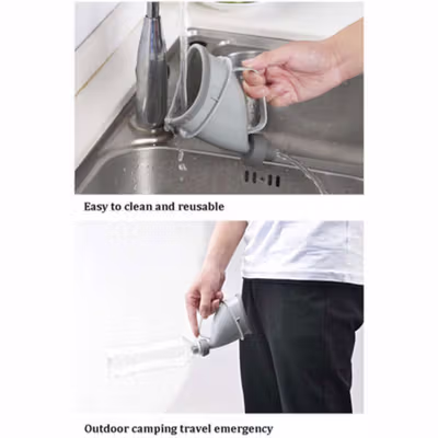 Auzan Urinator Travel Portable Emergency Toilet Pria Wanita - C1676 - Gray — gambar 3