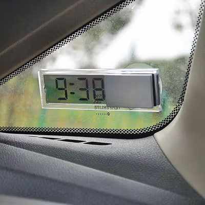 ONEVER Jam Mobil Digital LCD Suction Cup - K-033 - Transparent — gambar 3