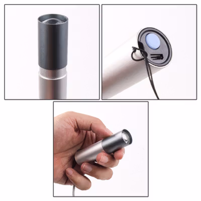 TaffLED Senter LED XPE Rechargeable Waterproof IPX4 200 Lumens - 3187 - Silver Black — gambar 3