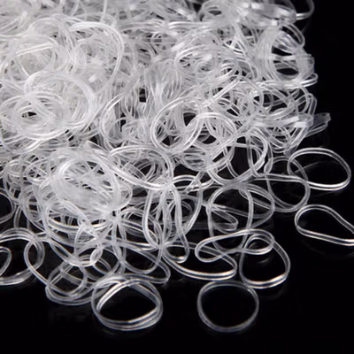 SORRYNAM Karet Gelang Ikat Rambut Jepang TPU Band 200 PCS - 1180 - Transparent — gambar 3