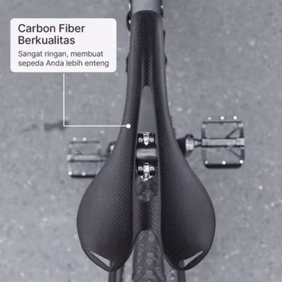 Wildside Jok Sadel Sepeda Bike Saddle Carbon Fiber Ultralight 112g - FX10 - Black — gambar 3