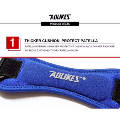 AOLIKES Deker Pelindung Lutut Support Brace Kneepad Gym Fitness 1 PCS - A-7919 - Black — gambar 3