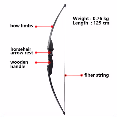 Busur Panah Powerful Recurve Archery Bow 40Lbs - 36215 - Black — gambar 3