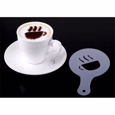 One Two Cups Cetakan Busa Foam Kopi Latte Art 16 PCS - JJYE01 - White — gambar 3