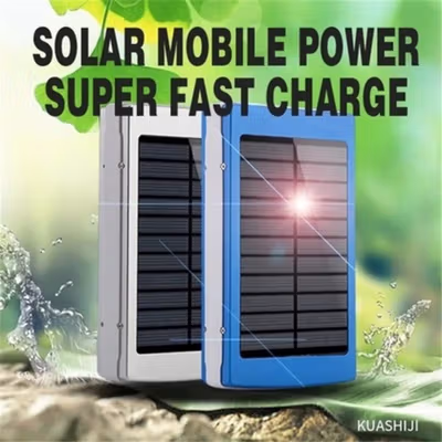 Rovtop Power Bank Solar DIY Case Flashlight Dual USB Port 5 PCS 18650 - 4NB1 - Blue — gambar 3