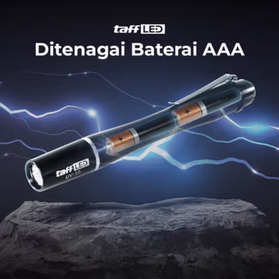 TaffLED Senter UV Mini Flashlight Pen 395nm 3W - UV-10 - Black — gambar 3