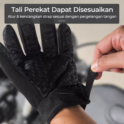 TaffSPORT Sarung Tangan Motor Tactical Mechanix Off Road - XT07 - Black — gambar 3