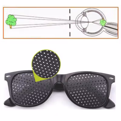 YOOSKE Kacamata Terapi Anti Myopia Pinhole Glasses - D11301 - Black — gambar 3