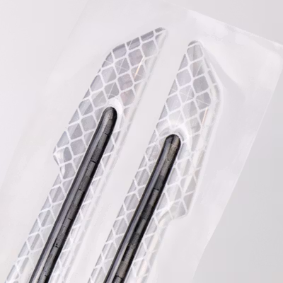 CARSUN Reflective Sticker Mobil Safety Warning Sign Decal 2 PCS - 1185 - White — gambar 3