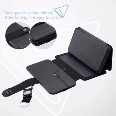SolaBright Charger Solar Panel Portable 5 Fold USB Output Port 9W 5V - KER-SO1 - Black — gambar 3