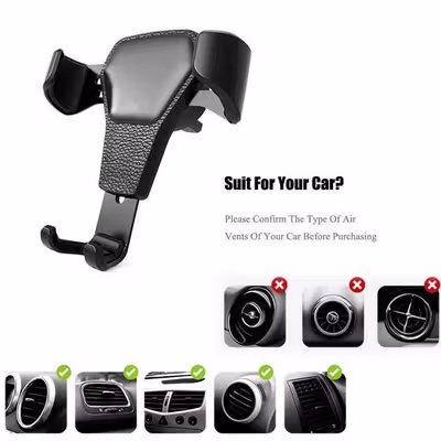 PMXBT Car Holder Smartphone Bracket Air Vent Mobil - YC001 - Black — gambar 3