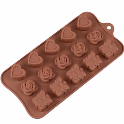 AILEHOPY Cetakan Cokelat Es Batu Ice Cube Tray Mold Model Love - DU997 - Chocolate — gambar 3