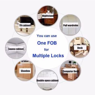 Golden Security Kunci Lemari Sensor RFID Keyless Cabinet Door Lock - SCRFID - Black — gambar 3