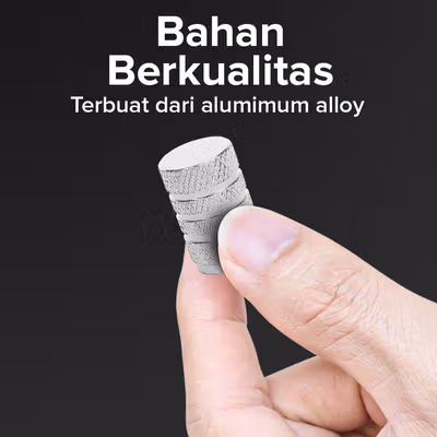 EVERDAWN Tutup Pentil Ban Sepeda Bicycle Valve Cap 4 PCS - EV4 - Silver — gambar 3