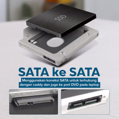 Universal 2.5 Inch HDD Caddy 12.7mm SATA to SATA - TSR122 - No Color — gambar 3