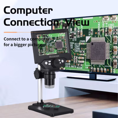 Taffware Mikroskop Digital 10 MP Pembesaran 1000X 5.5 Inch LED Display - G5 - Silver — gambar 3