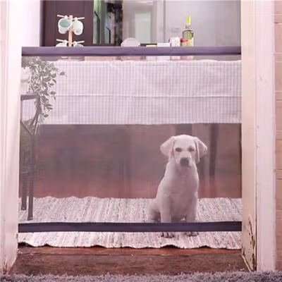 Magic Gate Pagar Jaring Penghalang Binatang Portable Pet Mesh Fence - TV1 - Black — gambar 3