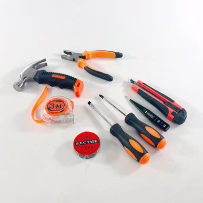 Alat Set Perkakas Tang Palu Obeng Cutter Meteran 8in1 - No Color — gambar 3